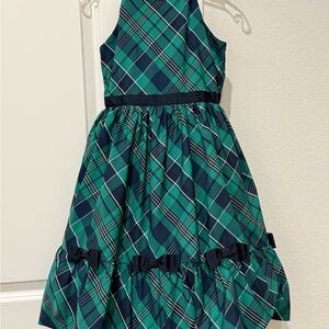 Girls Janie and Jack green plaid party dress size 8